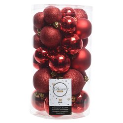 Set palline albero Natale (30pz) Plastica Red 9022902