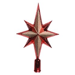VESTIAMO CASA GRAN NATALE - Puntale Stella Natale Glitter Rossoc con P – On Line Happy Casa Store
