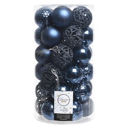 Set palline albero Natale (37pz-6cm) Plastica Night blu 9020810