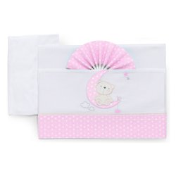 Set lenzuola lettino completo 3 pz MOON Rosa 15 2010 401