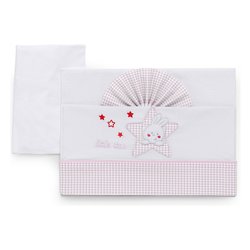 Set lenzuola culla 3 pz STAR Rosa 15 3010 201