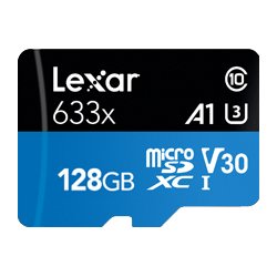 MicroSD 128GB HIGH PERFOMANCE 633X Black e Blue LSDMI128BB633A