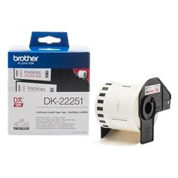 Rotolo etichettatrice DK TAPE Etichette a lunghezza continua 62 mm x 15 m Black e Red DK 22251