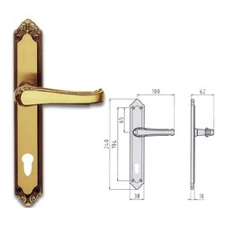 Maniglie porta coppia su placca py85 LADY Ottone fumè 44394088506