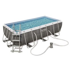 Piscina con accessori (404x201x100cm) per 3 - 4 persone POWER STEEL Grigio 56721 3
