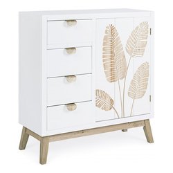 FOLIUM Base Bianco e Legno naturale (75cm) Mobile KIT