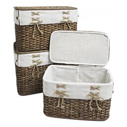 Set ceste 3 pz con coperchio SIMPLICITY Marrone 0402405