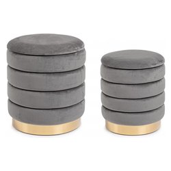 DARINA Set pouf Grigio