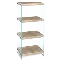 KENYA Line Libreria Vetro e Rovere (40 x 100 h cm) Mobile KIT