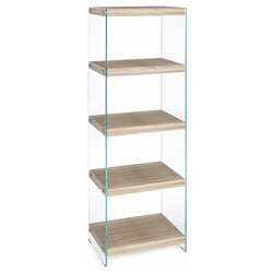 KENYA Line Libreria Vetro e Rovere (40 x 130 h cm) Mobile KIT