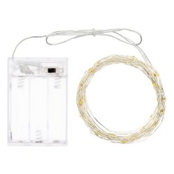 Filo Argento 40 luci - MICROLED Bianco caldo (3,9 + 0,1 mt) Luce fissa CHRISTMAS IP20 65826