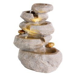 Fontana decorativa esterno con luce led Roccia (23x18x35cm) Sabbia 895113