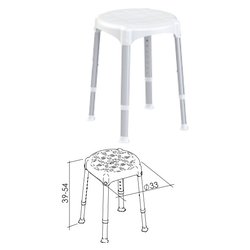Sgabello bagno regolabile fino h.54 cm Bianco (33x39 cm) EH STRA PP BX