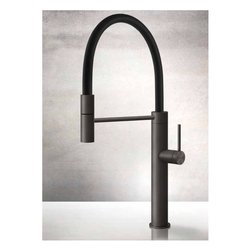 Miscelatore lavello doccetta estraibile 316 KITCHEN Black metal brushed 60010 707