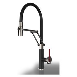 Miscelatore lavello doccetta estraibile OFFICINE FInox e Matt black 60205 599