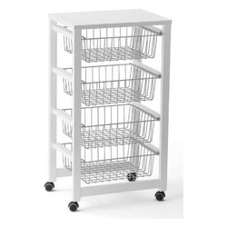 GINGERONE Carrello porta vivande Bianco