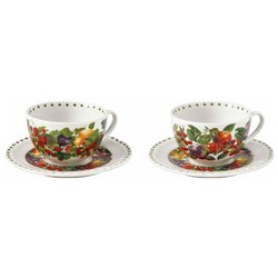 Set 4 sottobicchieri in ceramica Le primizie Brandani