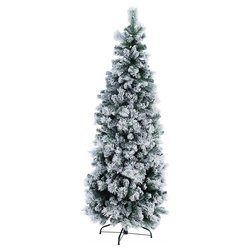 Albero Natale SLIM PRAGA Verde innevato (PVC - H240 D94 cm) 0933555