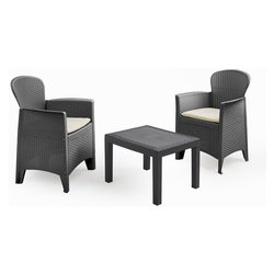 Set da esterno polipropilene AKITA 2 posti Antracite