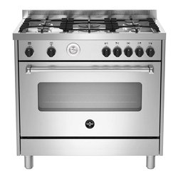 Cucina gas 5 zone Forno elettrico AMERICANA AMN965EXT Inox Classe A (89,7x53,7x96,5cm)