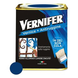 Smalto antiruggine gel VERNIFER Blu lucido barattolo 750 ml 4872