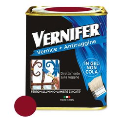 Smalto antiruggine gel (750ml) VERNIFER Rosso lucido 4870
