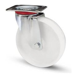 Ruota industriale (80x30mm) piastra girevole 118BIS Cromo e Bianco 05725