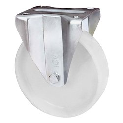 Ruota industriale piastra fissa 118Bisa cromo e bianco (30x80 mm) 05642