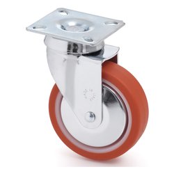 Ruota mobile piastra girevole 500 cromo e arancio (50 mm) 17310