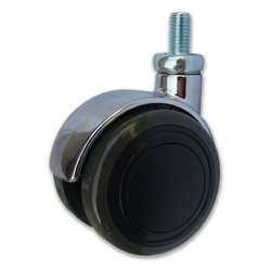 Ruota mobile (50mm) perno girevole filettato 171B Cromo e Nero 16154