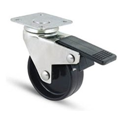 Ruota mobile (50mm) piastra girevole e freno 200TBBIS Zincato e Nero 15224