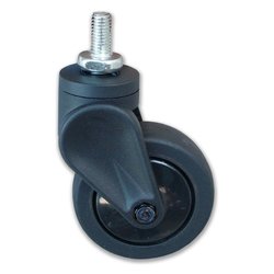 Ruota mobile perno girevole filettato 173B nero (75 mm) 16257
