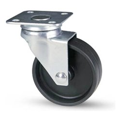 Ruota mobile (40mm) piastra girevole 220T Zincato e Nero 15176