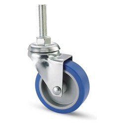 Ruota mobile (40mm) perno girevole filettato 221B Cromo e Blu 16603