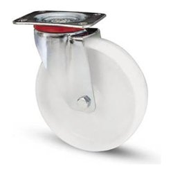 Ruota industriale (100x30mm) piastra girevole 118BIS Cromo e Bianco 05731