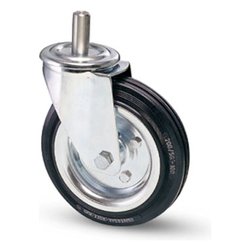 Ruota industriale (100x30mm) perno girevole liscio 80B Zincato e Nero 04127