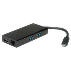 HUB 4 in 1 Usb 3.2 Type C Black ROS3251