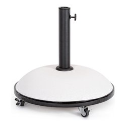 Base ombrellone cemento, resina, acciaio BARRY Con Ruote 36 Kg Bianco 0795294