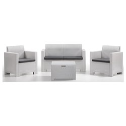 Set da esterno polipropilene NEBRASKA 2 4 posti Bianco 9067