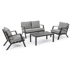 Set da esterno alluminio HARLEY 4 posti Antracite 0663097