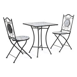 Set tavolo e sedie acciaio ERICE 2 posti 0806148