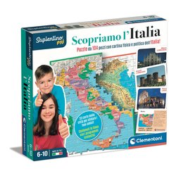 Gioco prescolare Scopriamo l'Italia Smart Puzzle 6-10a SAPIENTINO 16594