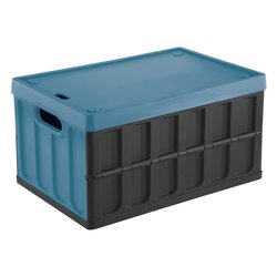 Contenitore (46Lt) pieghevole con coperchio CARGO Nero e Blu 8034118704