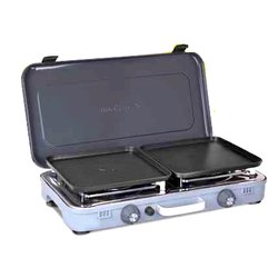 Fornello campeggio GP30 doppia piastra piezoelettrico (2x2400W) DEVIL KOOKMASTER Grigio 0708063N