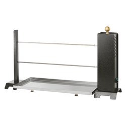 Girarrosto per caminetto 5 - 6 kg portata (85x22x45cm) MINICADORE Nero e Inox KitMiniCad