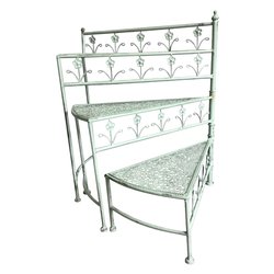 Porta piante scaletta (56x31x65 cm) Verde salvia anticato