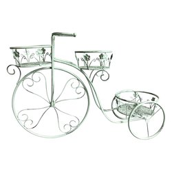 Porta piante bicicletta 3P (74x37x57 cm) Verde salvia anticato