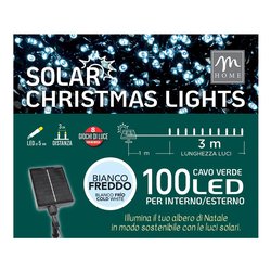 Filo Verde 100 luci - LED Bianco freddo (3 + 1 mt) 8 Giochi di luce 63796