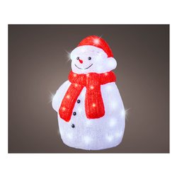 Pupazzo di neve luce fissa (34,5x46,5cm) (1pz) LUMINEO 60 luci - LED Bianco freddo IP44 491507