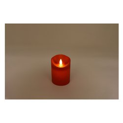 Candela led (7,5x10cm) effetto fiamma con timer Rosso D2223